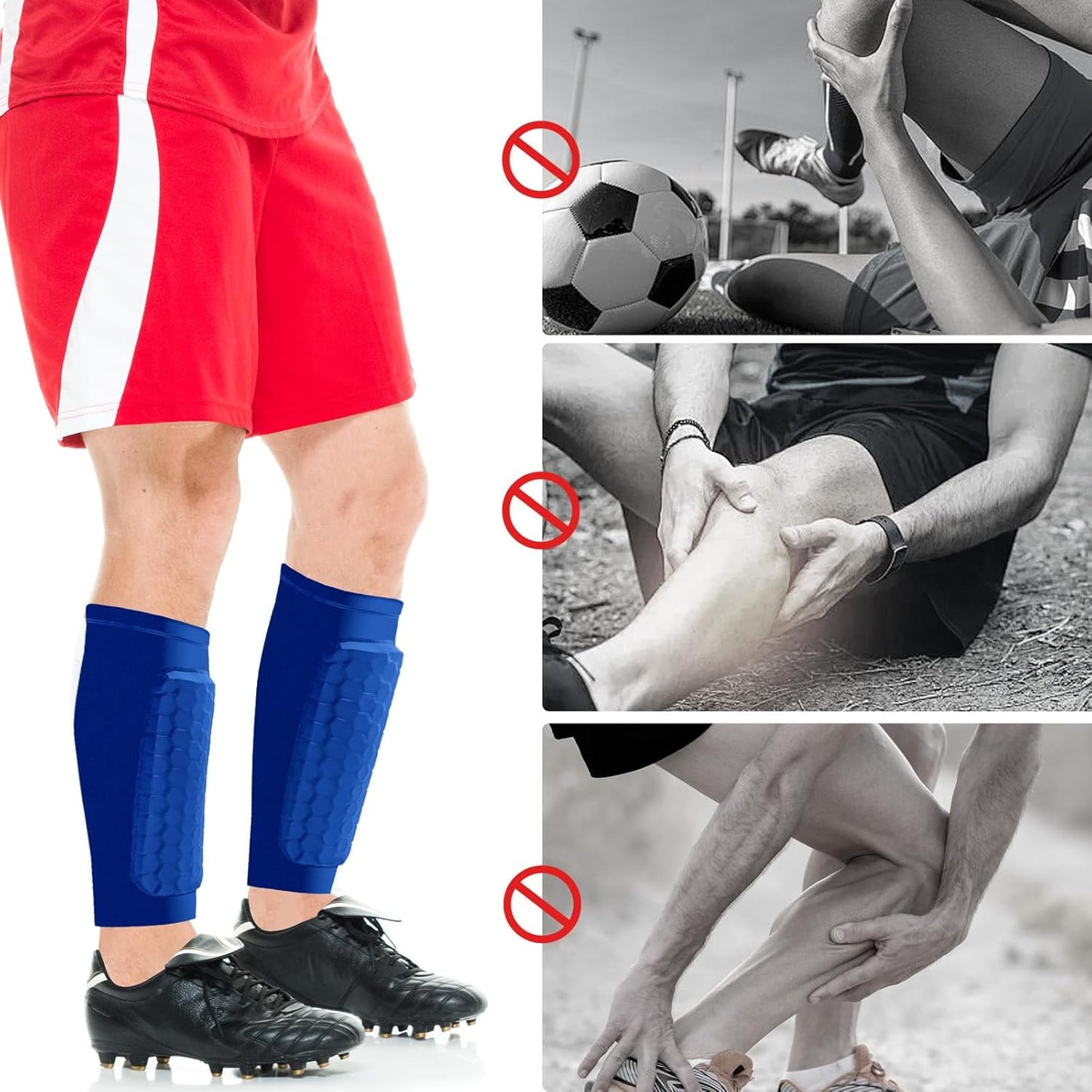 Shin guards kids football - Breathable & non-slip Shin guards soccer men | Designed for growing soccer players(72g/1 pair)
