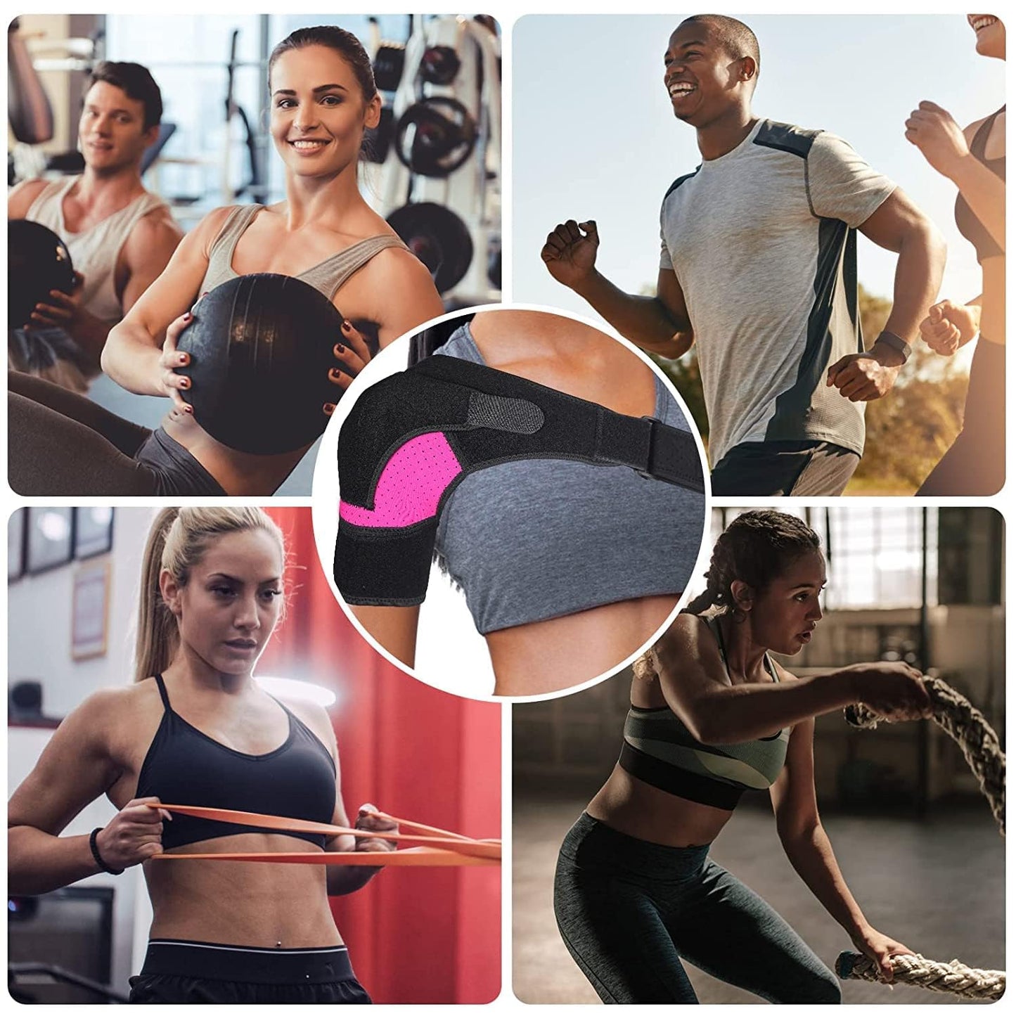 Shoulder Brace For Women and Men Adjustable Support Brace for Shoulder Left and Right Shoulder Compression Sleeve for Injury Prevention, Dislocated AC Joint, Tendonitis, Fracture, Sprain