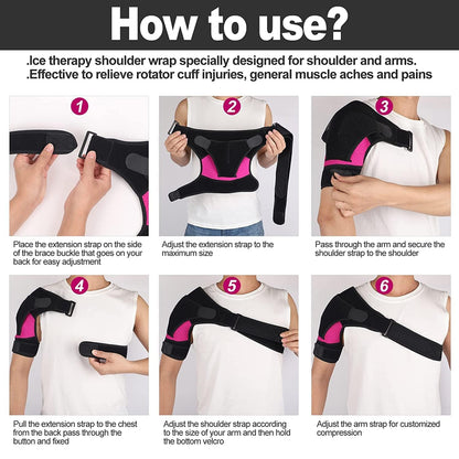 Shoulder Brace For Women and Men Adjustable Support Brace for Shoulder Left and Right Shoulder Compression Sleeve for Injury Prevention, Dislocated AC Joint, Tendonitis, Fracture, Sprain